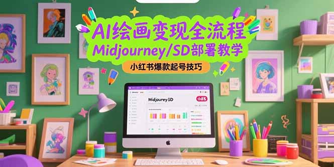 AI绘画变现全流程，Midjourney/SD部署教学，小红书爆款起号技巧-幽忧帮