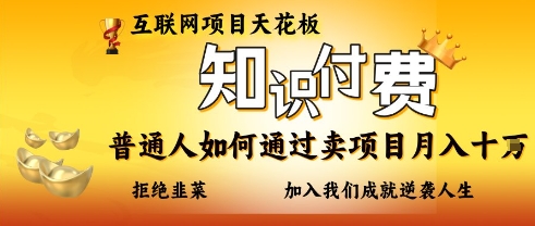 互联网项目天花板，知付付费项目，普通人如何通过卖项目月入十个，拒绝韭菜【揭秘】-忧忧资源网