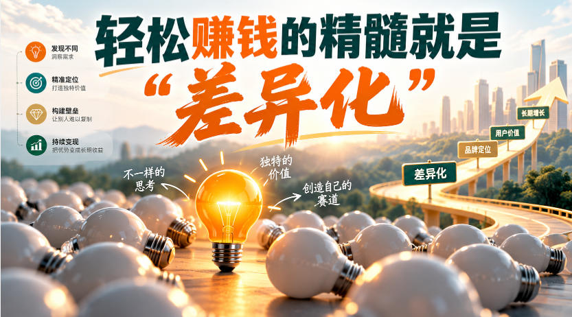 某公众号付费文章：轻松賺钱的精髓就是“差异化”-幽忧帮