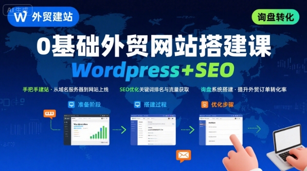WordPress外贸建站+SEO优化课程，手把手教你从0到1搭建可获得询盘的外贸网站-幽忧帮