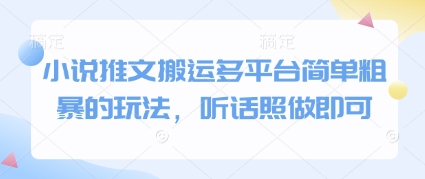 小说推文搬运多平台简单粗暴的玩法，听话照做即可-忧忧资源网