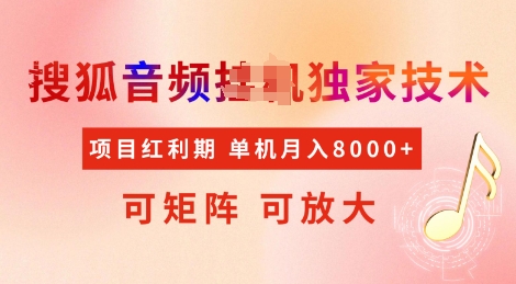 全网首发搜狐音频挂JI独家技术，项目红利期，可矩阵可放大，稳定月入8k【揭秘】-忧忧资源网