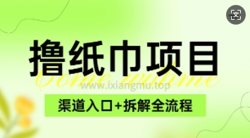 低价撸纸0元免单_项目拆解全流程+渠道入口-忧忧资源网