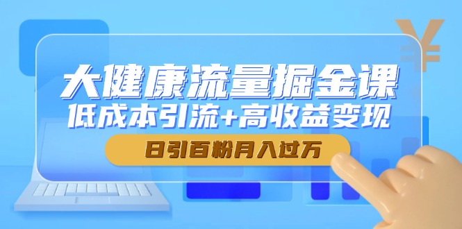 大健康流量掘金课，低成本引流+高收益变现，日引百粉月入过万-忧忧资源网