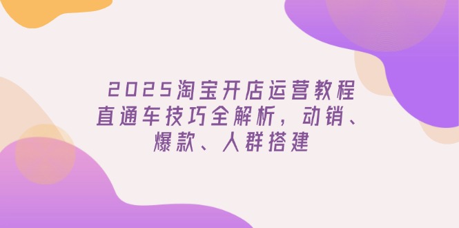 （14389期）2025淘宝开店运营教程更新，直通车技巧全解析，动销、爆款、人群搭建-忧忧资源网