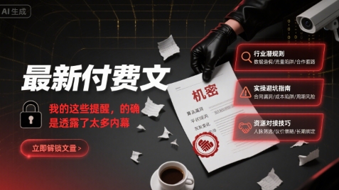 最新付费文：我的这些提醒，的确是透露了太多内幕-幽忧帮