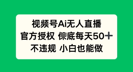 视频号AI无人直播，官方授权  每天50+，不违规 小白也能做-忧忧资源网