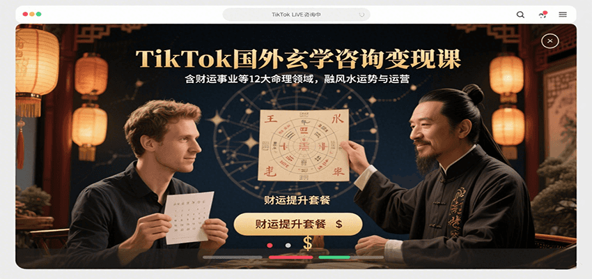 TikTok国外玄学咨询变现课，含财运事业等12大命理领域，融风水运势与运营-幽忧帮