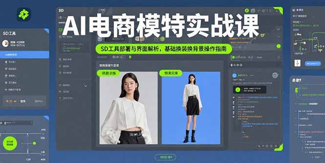 AI电商模特实战课，SD工具部署与界面解析，基础换装换背景操作指南-幽忧帮