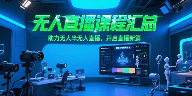 无人直播课程汇总，含非实时防风技术，助力无人半无人直播，开启直播新篇-幽忧帮