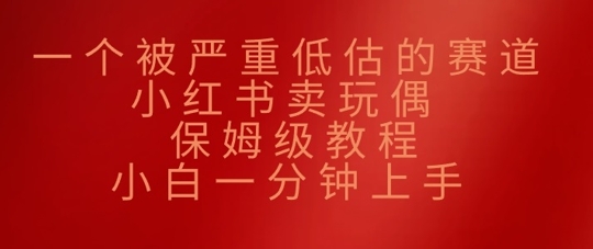 一个被严重低估的赛道，小红书卖玩偶，保姆级教程，小白一分钟上手-忧忧资源网