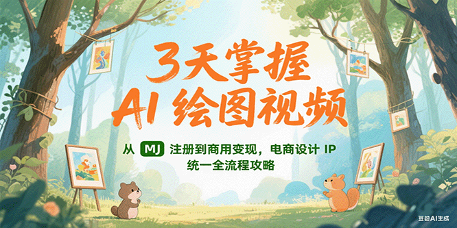 3天掌握AI绘图视频，从MJ 注册到商用变现，电商设计IP统一全流程攻略-幽忧帮
