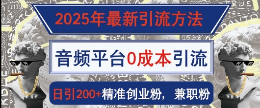 2025年最新引流方法，音频平台0成本引流，日引200+精准创业粉-幽忧帮