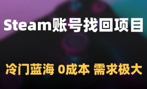 Steam账号找回项目，冷门蓝海，0成本，需求极大-忧忧资源网