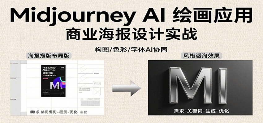 Midjourney AI绘画应用，关键词指令解析、漫画头像制作、海报设计、3D人物生成等-幽忧帮