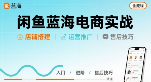 闲鱼蓝海电商实战，店铺搭建运营售后全流程-幽忧帮