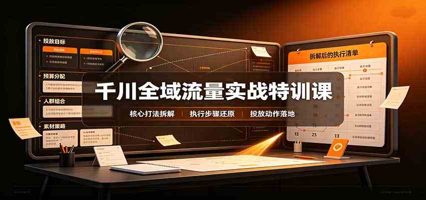 千川全域流量实战特训课:拆解全域投放实操核心打法-幽忧帮