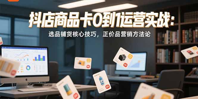 抖店商品卡0到1运营实战：选品铺货核心技巧，正价品营销方法论-幽忧帮