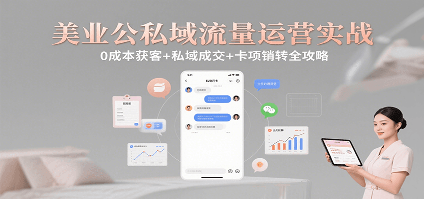 美业公私域流量运营实战：0成本获客+私域成交+卡项销转全攻略-幽忧帮