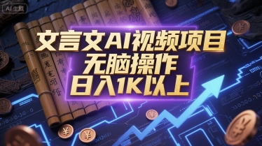 文言文AI视频项目，无脑操作，日入1K以上-幽忧帮