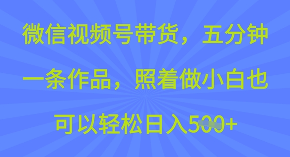微信视频号带货，五分钟一条作品，照着做小白也可以轻松日入5张-幽忧帮