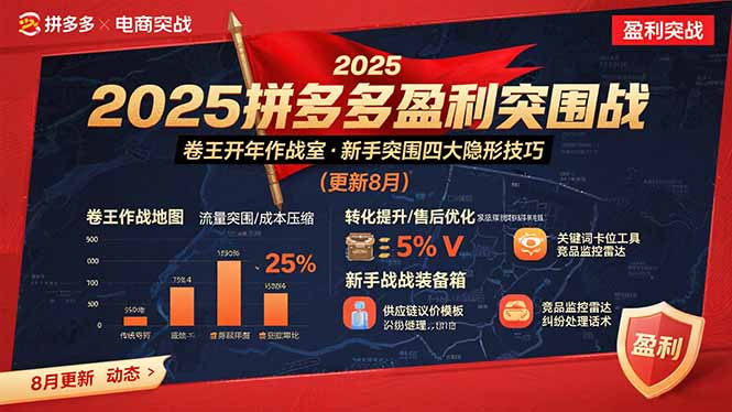 2025拼多多盈利突围战：卷王开年作战室，新手突围四大隐形技巧(更新8月-幽忧帮