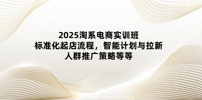 2025淘系电商实训班：标准化起店流程，智能计划与拉新，人群推广策略等等-忧忧资源网