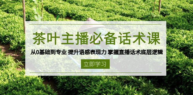 （13961期）茶叶 主播必备话术课 从0基础到专业 提升语感表现力 掌握直播话术底层逻辑-忧忧资源网