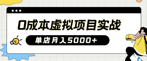 0成本虚拟项目实战手把手教你落地，单店月入5k-忧忧资源网