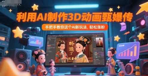 利用AI制作3D动画甄嬛传，流量爆了，手把手教你这个AI新玩法，轻松涨粉-幽忧帮