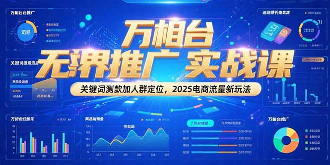 万相台无界推广实战课，关键词测款加人群定位，2025电商流量新玩法-幽忧帮