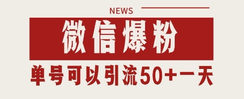 微信爆粉，私域暴力引流打法日引千粉 单号日进50+【揭秘】-忧忧资源网