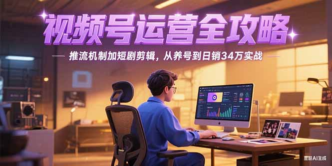 2025视频号运营全攻略，推流机制加短剧剪辑，从养号到日销34万实战-幽忧帮