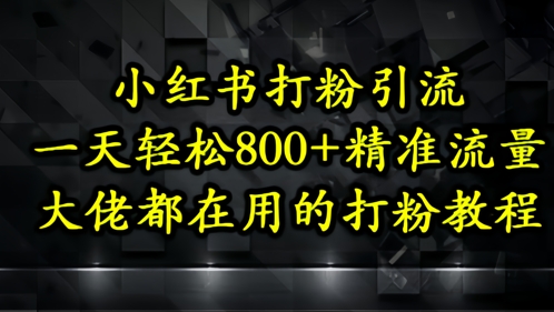 小红书打粉引流，一天轻松500+精准流量，大佬都在用的打粉教程-幽忧帮