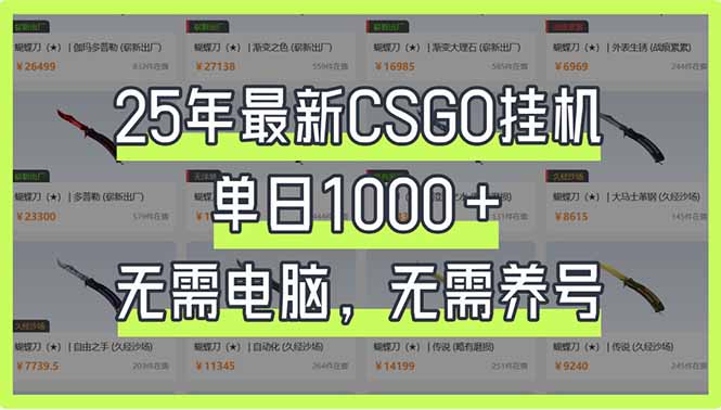 （14178期）25年最新CSGO挂机系统，单日1000+，无需电脑，无需养号，0基础可上手-忧忧资源网