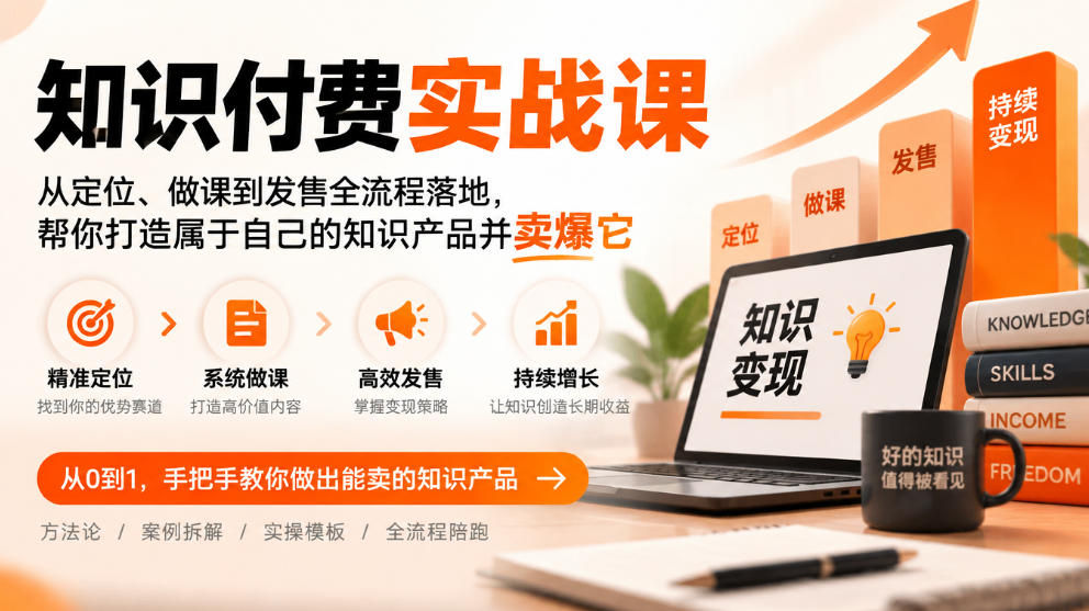 知识付费实战课：从定位、做课到发售全流程落地，帮你打造属于自己的知识产品并卖爆它-幽忧帮