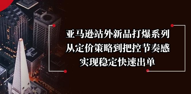 （13970期）亚马逊站外新品打爆系列，从定价策略到把控节奏感，实现稳定快速出单-忧忧资源网