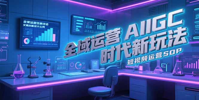全域运营AIGC时代新玩法，文案封面设计公式，短视频运营SOP-幽忧帮