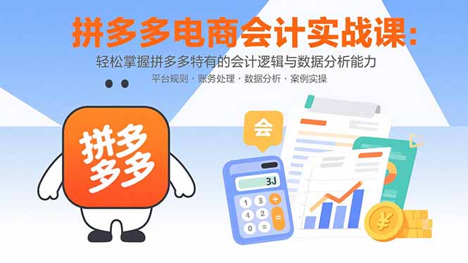 拼多多电商会计实战课：轻松掌握拼多多特有的会计逻辑与数据分析能力-幽忧帮
