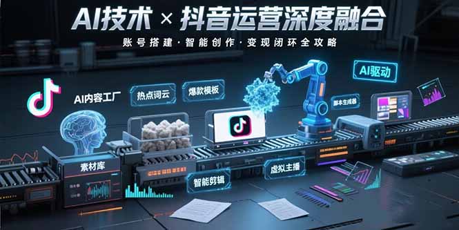 AI技术与抖音运营的深度融合应用：涵盖账号搭建、内容创作、收益变现等-幽忧帮