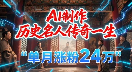 暴力起号！用AI制作历史名人传奇一生，单月涨粉24W，涨粉+变现赛道黑马来了-幽忧帮