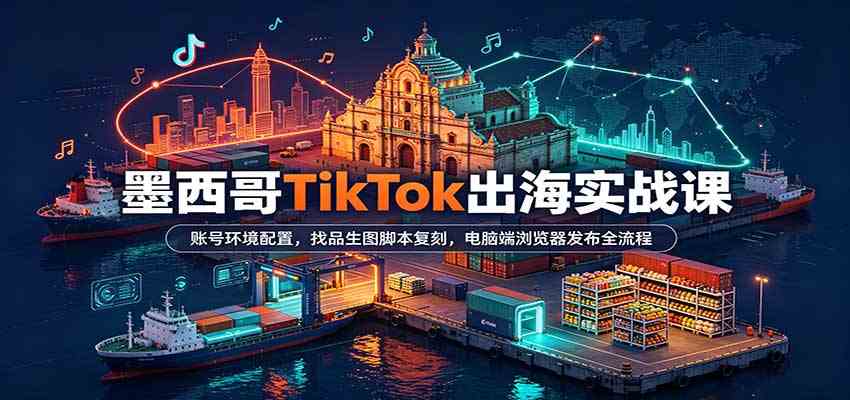 墨西哥TikTok出海实战课:账号环境配置,找品生图脚本复刻,电脑端浏览器发布全流程-幽忧帮