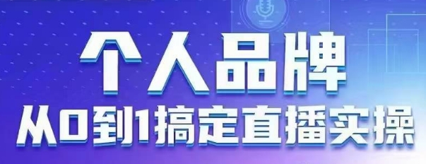 个人品牌：从0到1搞定直播实操，用直播为你的个人品牌赋能，六大实操板块，放大个人影响力-忧忧资源网
