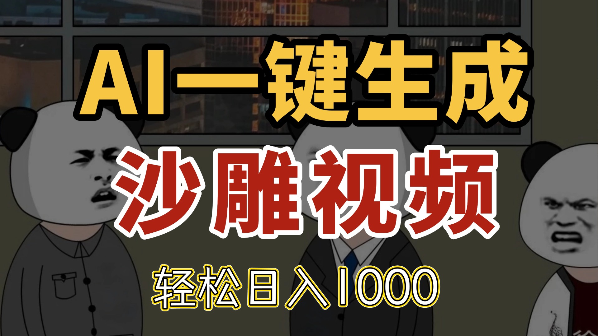 AI一键生成沙雕视频，一条视频千万播放，轻松日入1000-忧忧资源网