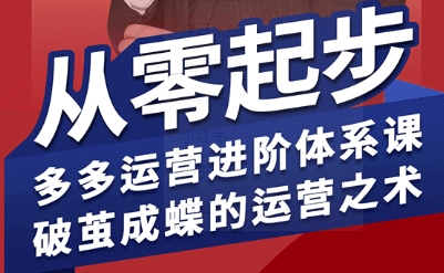 拼多多运营进阶系统课，从零起步，多多运营进阶体系课，破茧成蝶的运营之术-幽忧帮