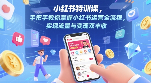 小红书特训课，手把手教你掌握小红书运营全流程，实现流量与变现双丰收-忧忧资源网