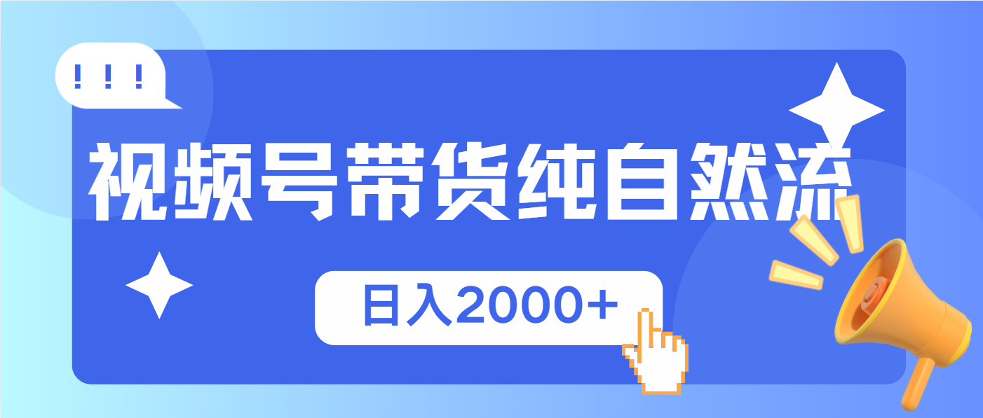（13998期）视频号带货，纯自然流，起号简单，爆率高轻松日入2000+-忧忧资源网