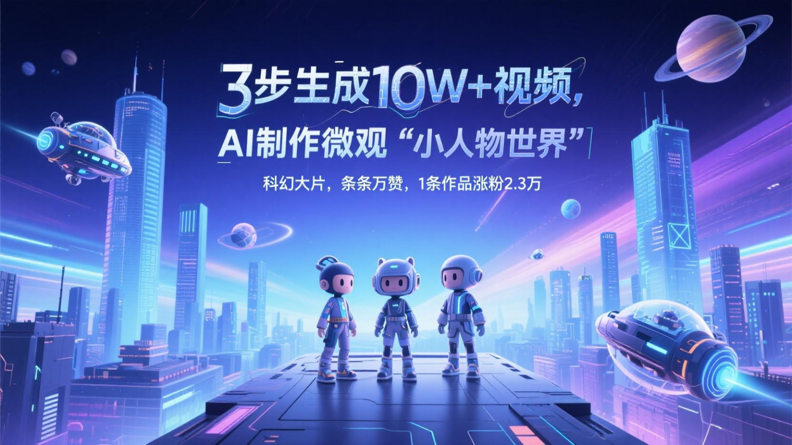 三步生成10W+视频，AI制作微观“小人物世界”科幻大片，条条万赞，1条作品涨粉2.3万-忧忧资源网
