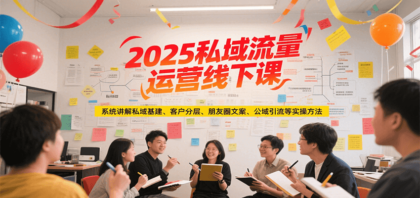 2025私域流量运营线下课，系统讲解私域基建/客户分层/朋友圈文案/公域引流等实操方法-幽忧帮