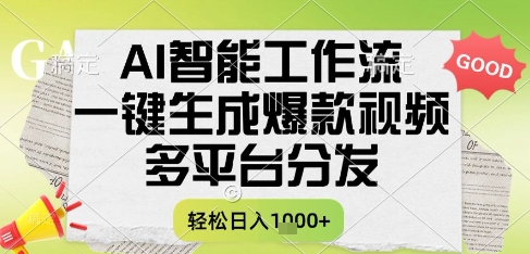 AI智能工作流，一键生成书单号爆款视频，多平台分发，每日收益多张【揭秘】-幽忧帮